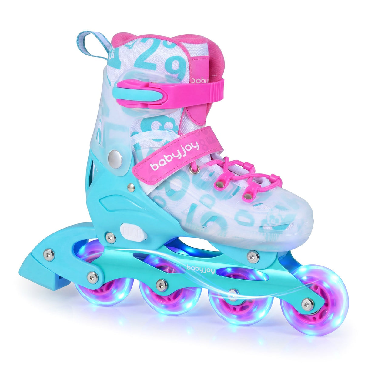 Patines en línea iluminados ajustables de 4 tamaños para niños con ruedas que se encienden
