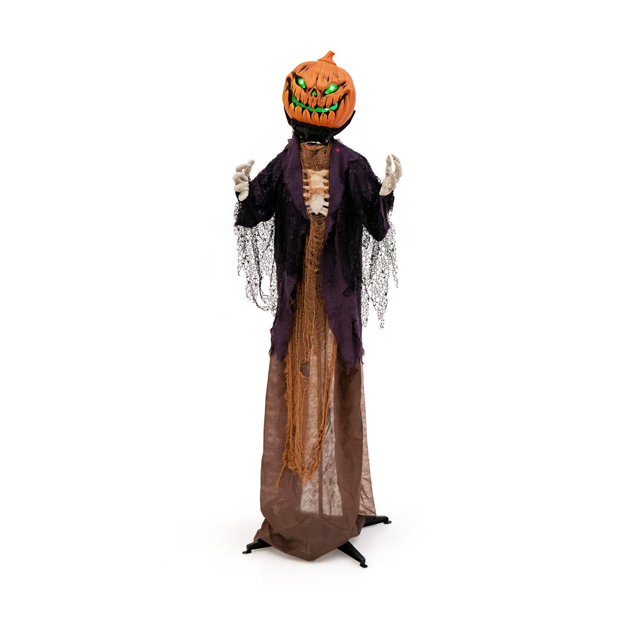 Espantapájaros de calabaza animado de Halloween de 5.6 pies