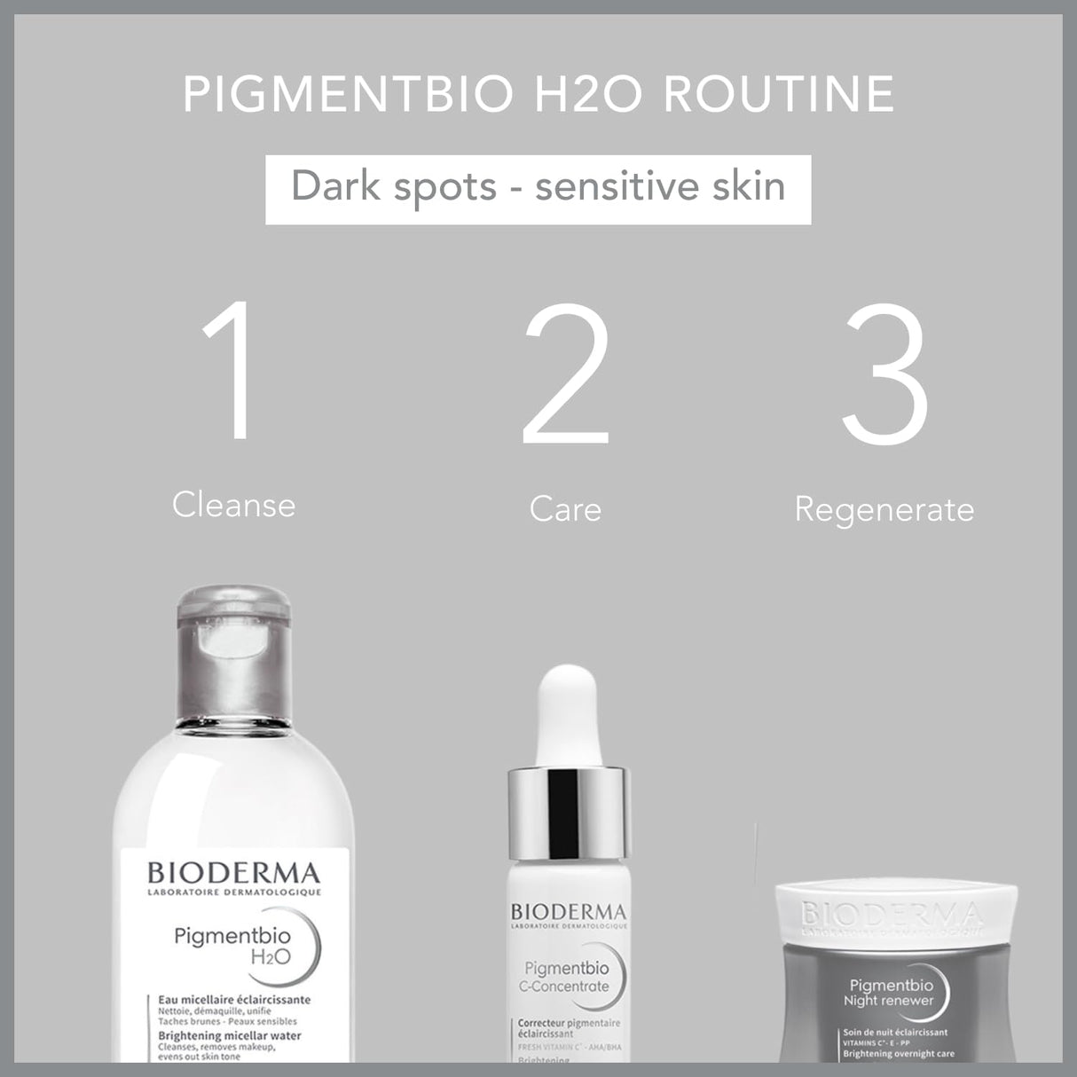 Bioderma Pigmentbio H2O Micellar Makeup Remover for Sensitive Skin - 8.45 fl oz Gentle Skincare