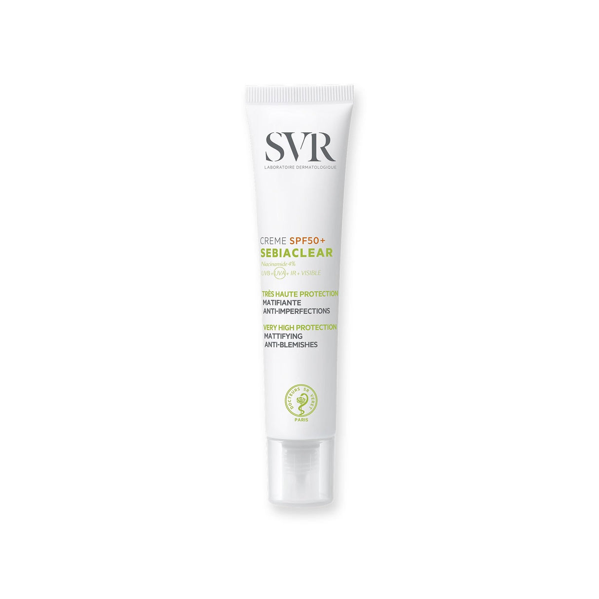 SVR Sebiaclear Krem SPF50+ Sunscreen Cream for Acne-Prone Skin - Matte Finish, Hydrating, 1.35 fl oz