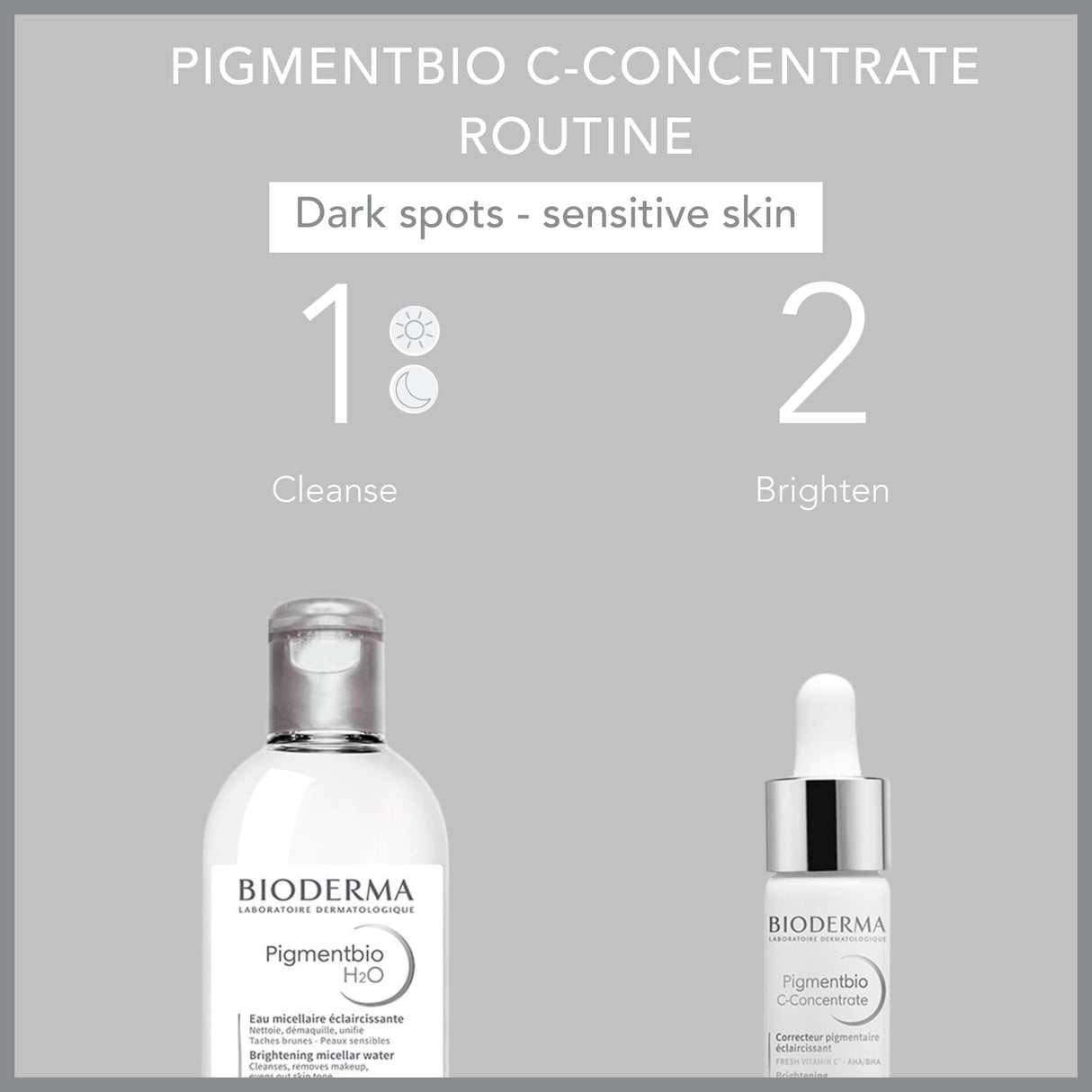 Bioderma Pigmentbio C-Concentrate Night Serum for Sensitive Skin - Brightening, Anti-Aging, Vitamin C Serum 0.51 fl oz