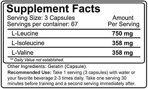 NutraKey BCAA 1500mg, 200 Cápsulas