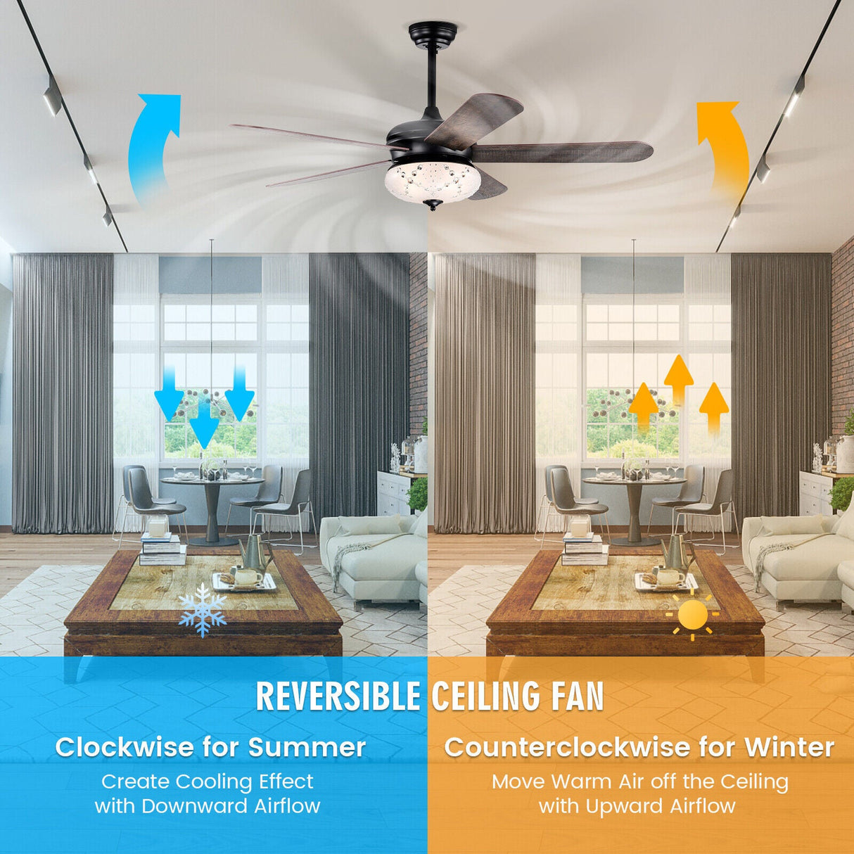 Ventilador de techo de 52 pulgadas con control remoto