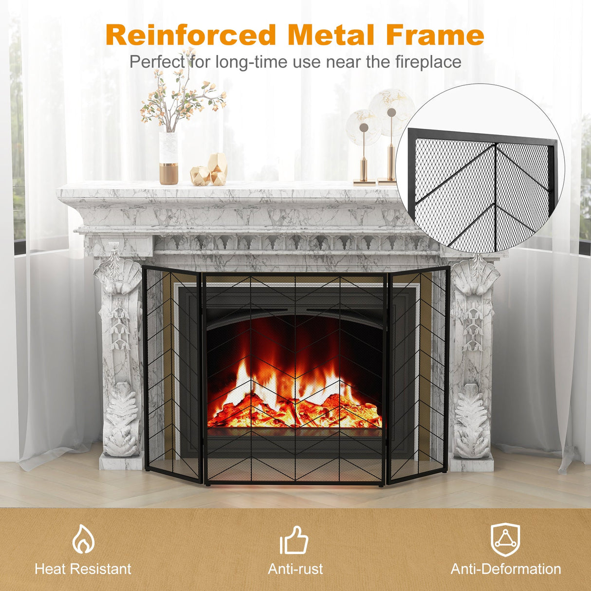 Pantalla para Chimenea de 52 x 31 Pulgadas