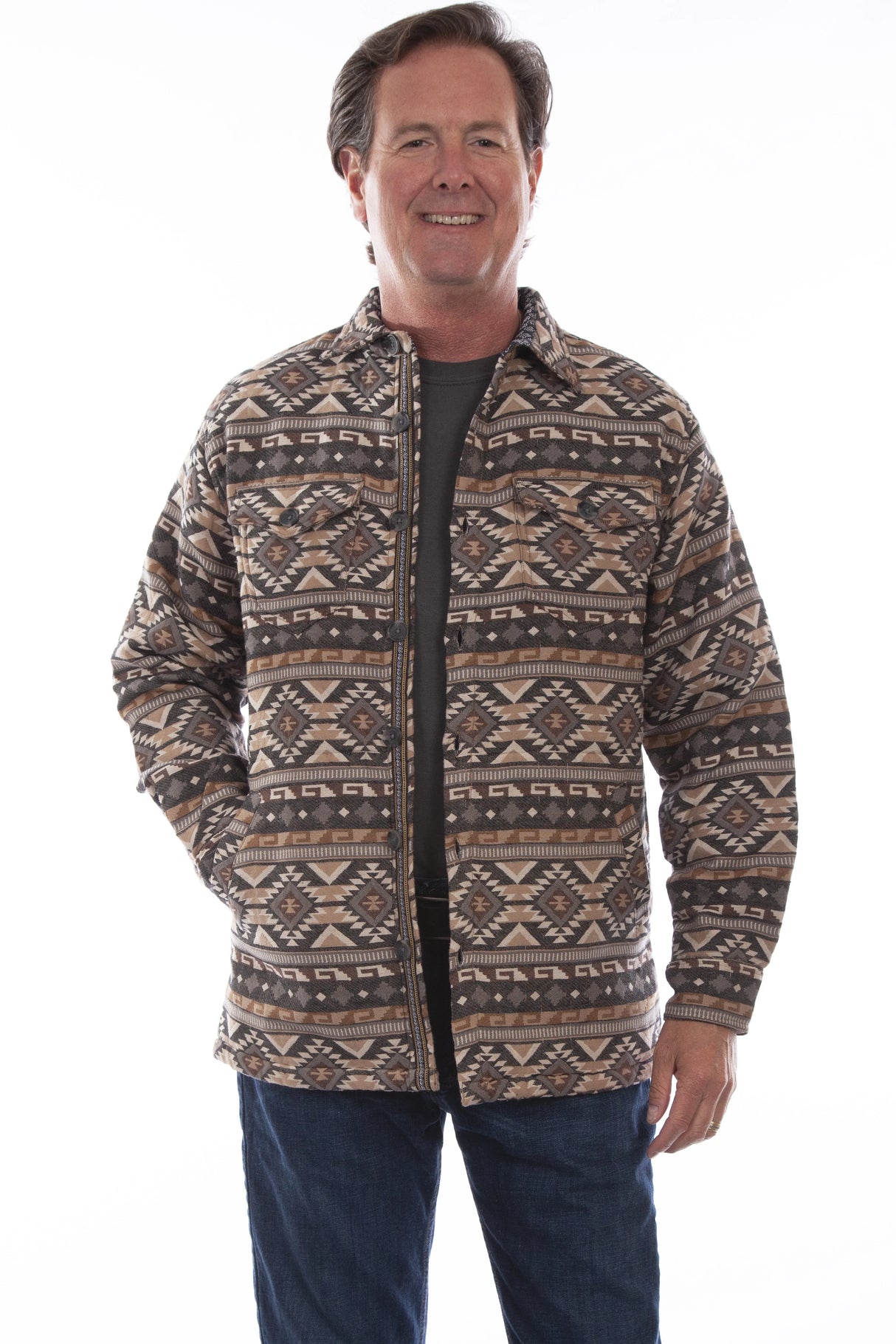 Scully Desert Mesa - Camisa Chaqueta de Franela Western para Hombre