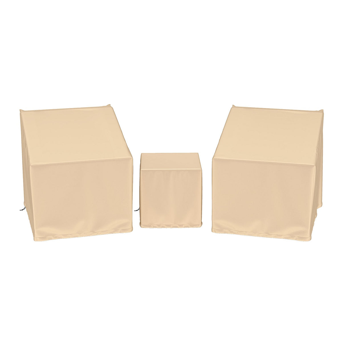 Fundas Impermeables para Muebles de Patio, Fundas para Conjunto de Conversación Exterior de 3 Piezas para Bistró - Beige