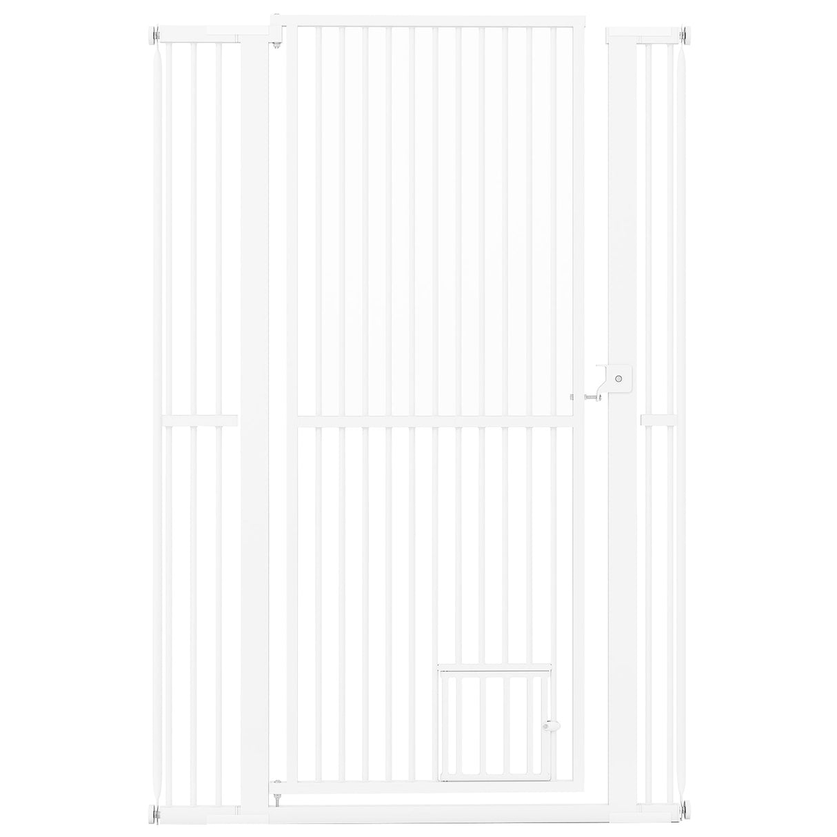 59” Extra Tall Pet Gate Heavy-Duty Metal Cat Gate with Wide Opening-White