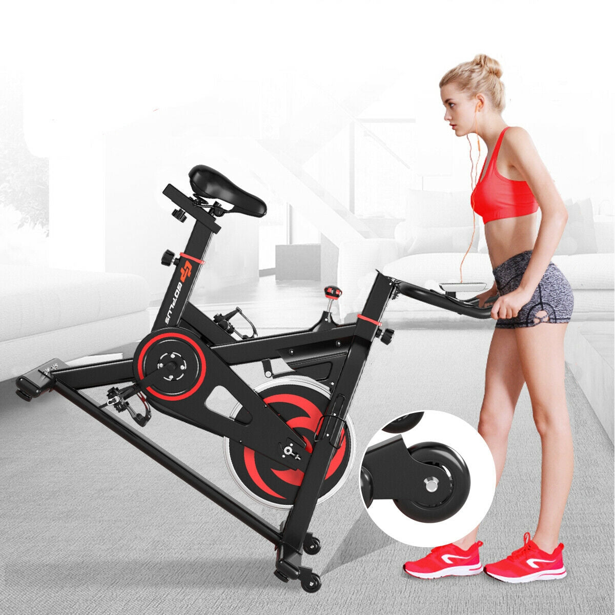 Bicicleta magnética de ejercicio aeróbico para fitness familiar de 30 libras