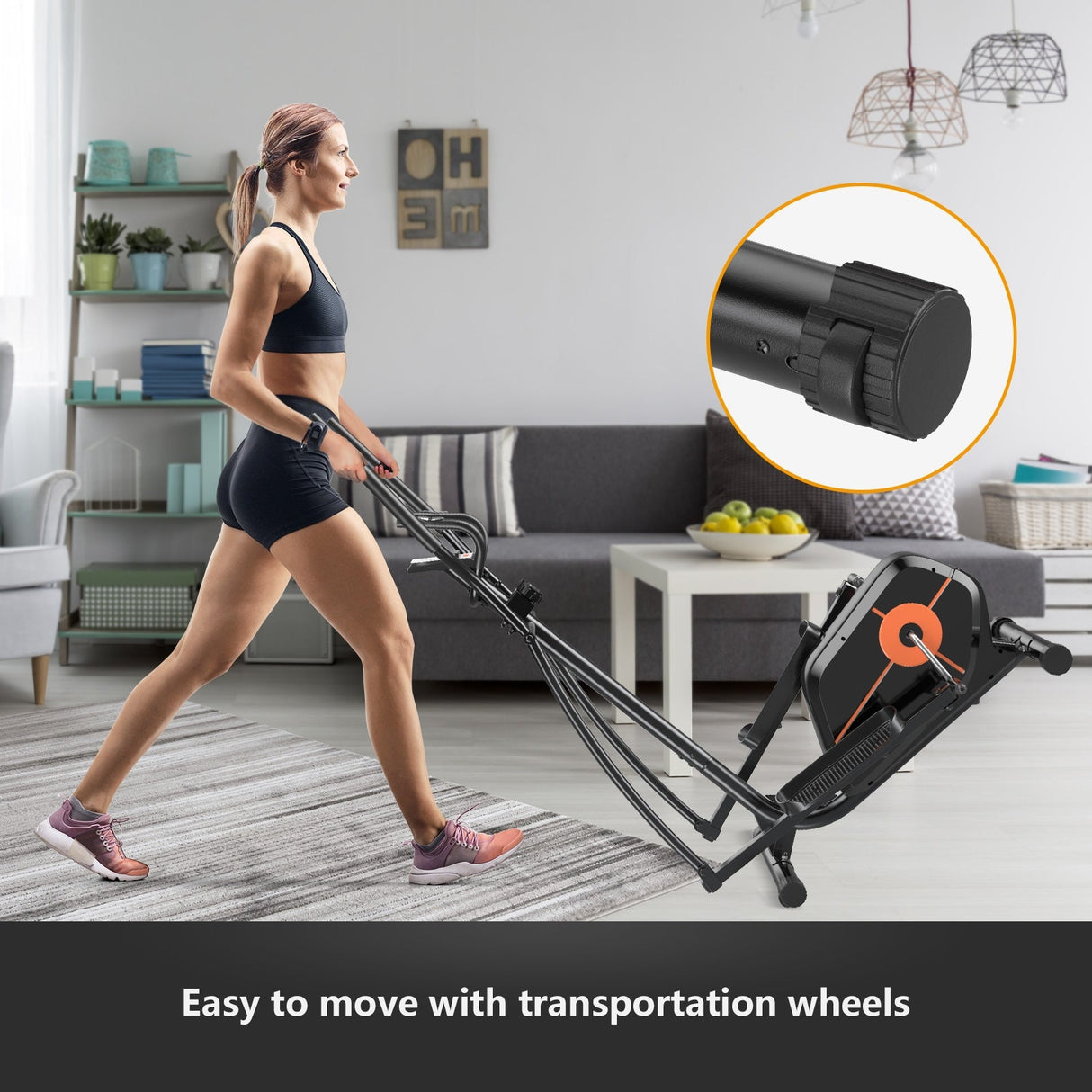 Máquina Elíptica de Ejercicio con Resistencia Magnética y Monitor LCD