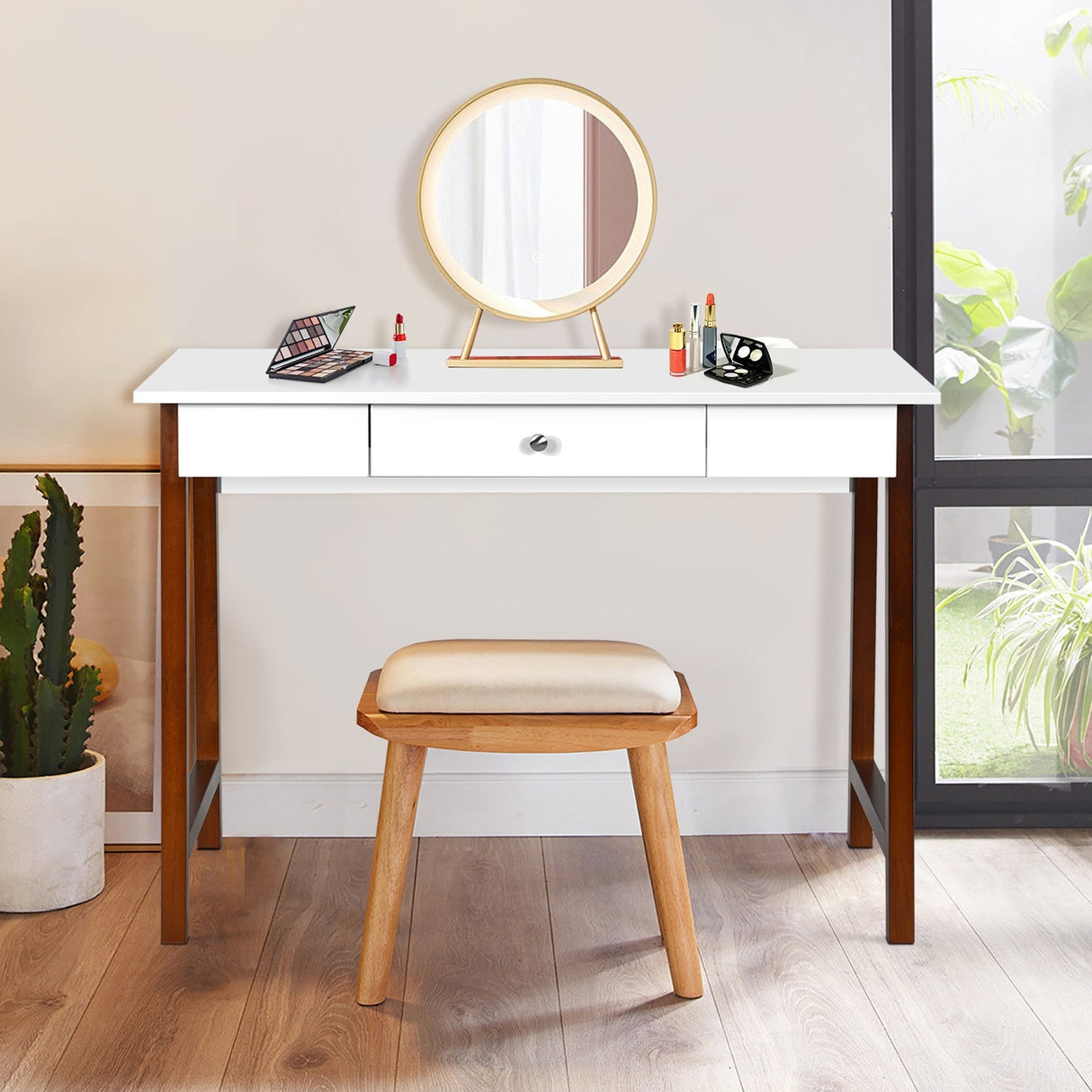 Escritorio de computadora, mesa para laptop, mesa de escritura, tocador de maquillaje
