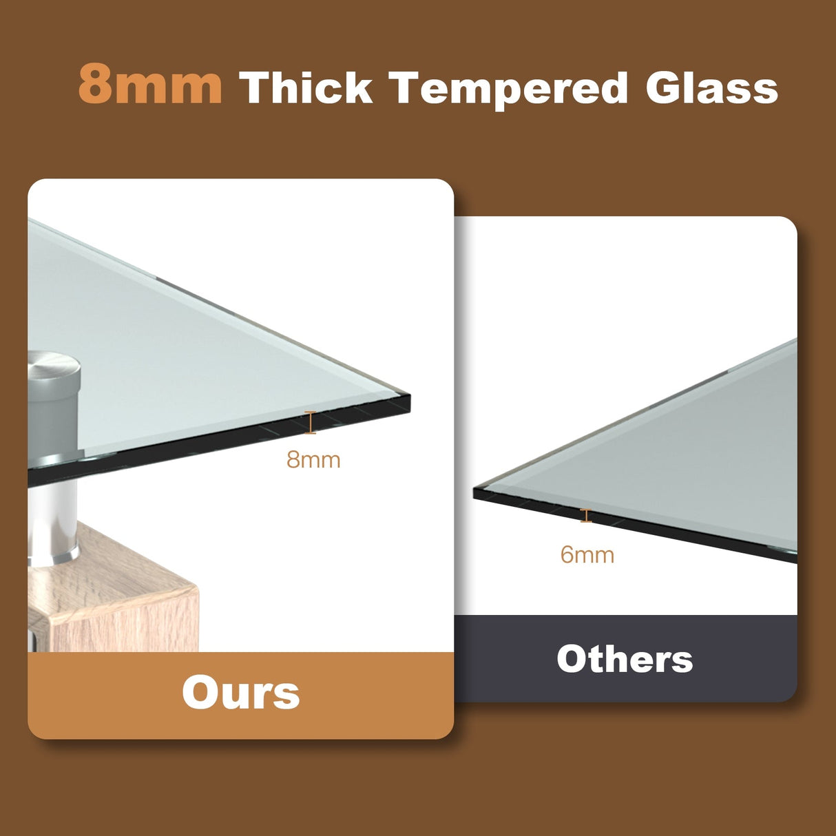 Mesa de centro rectangular de cristal con patas metálicas para salón