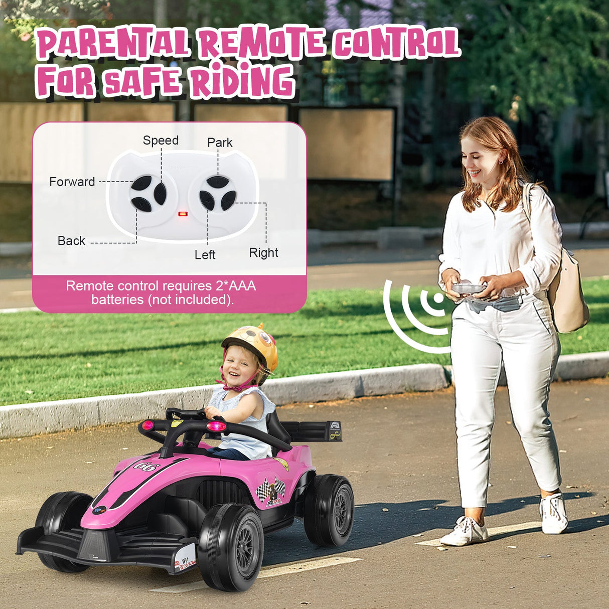 Coche de carreras eléctrico de Fórmula para niños de 12 V con control remoto