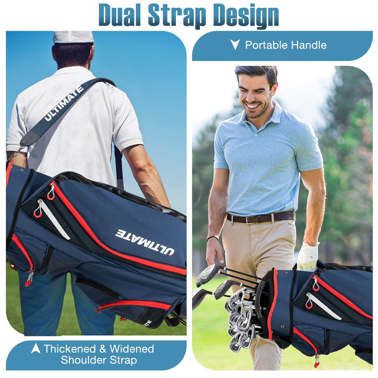 Bolsa de golf de 9.5 pulgadas con organizador superior de 14 divisiones