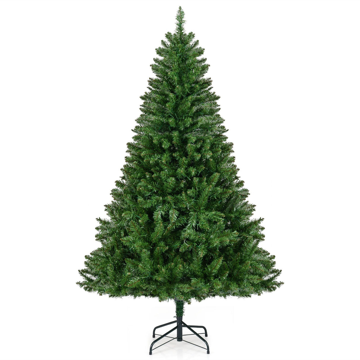 5/6/7 Feet Artificial Christmas Tree Hinged Xmas Tree with 7 Lighting Modes