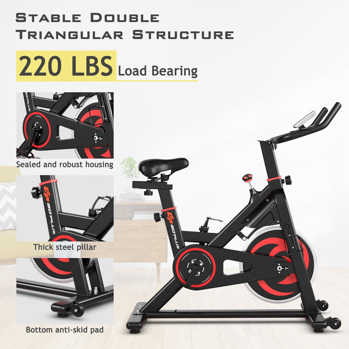 Bicicleta magnética de ejercicio aeróbico para fitness familiar de 30 libras