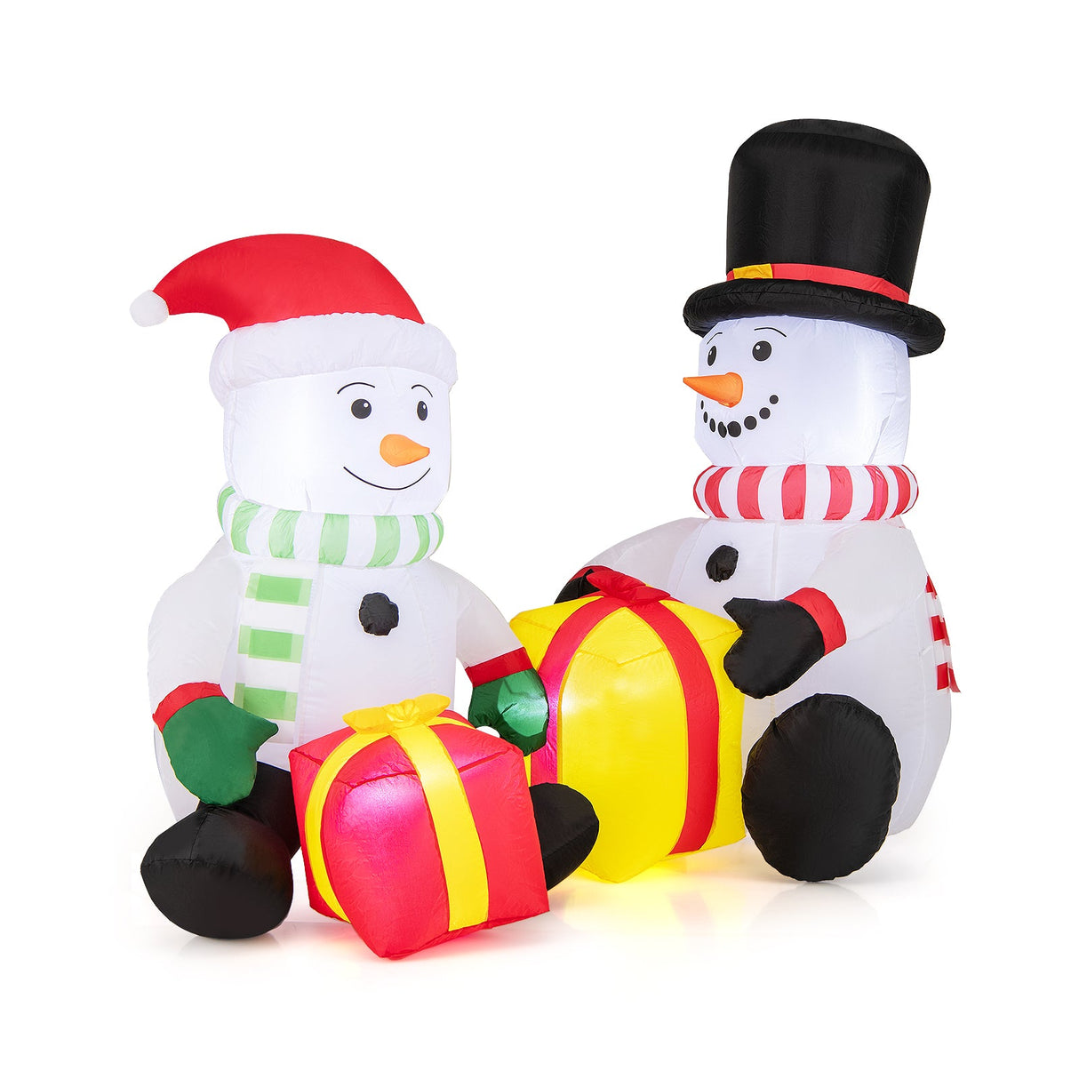 Inflables de Navidad de 5 Pies de Muñeco de Nieve Bonito con Cajas de Regalo