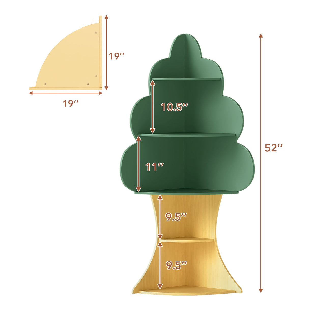 Estantería de 5 niveles para libros infantiles con sistema antivuelco - Verde