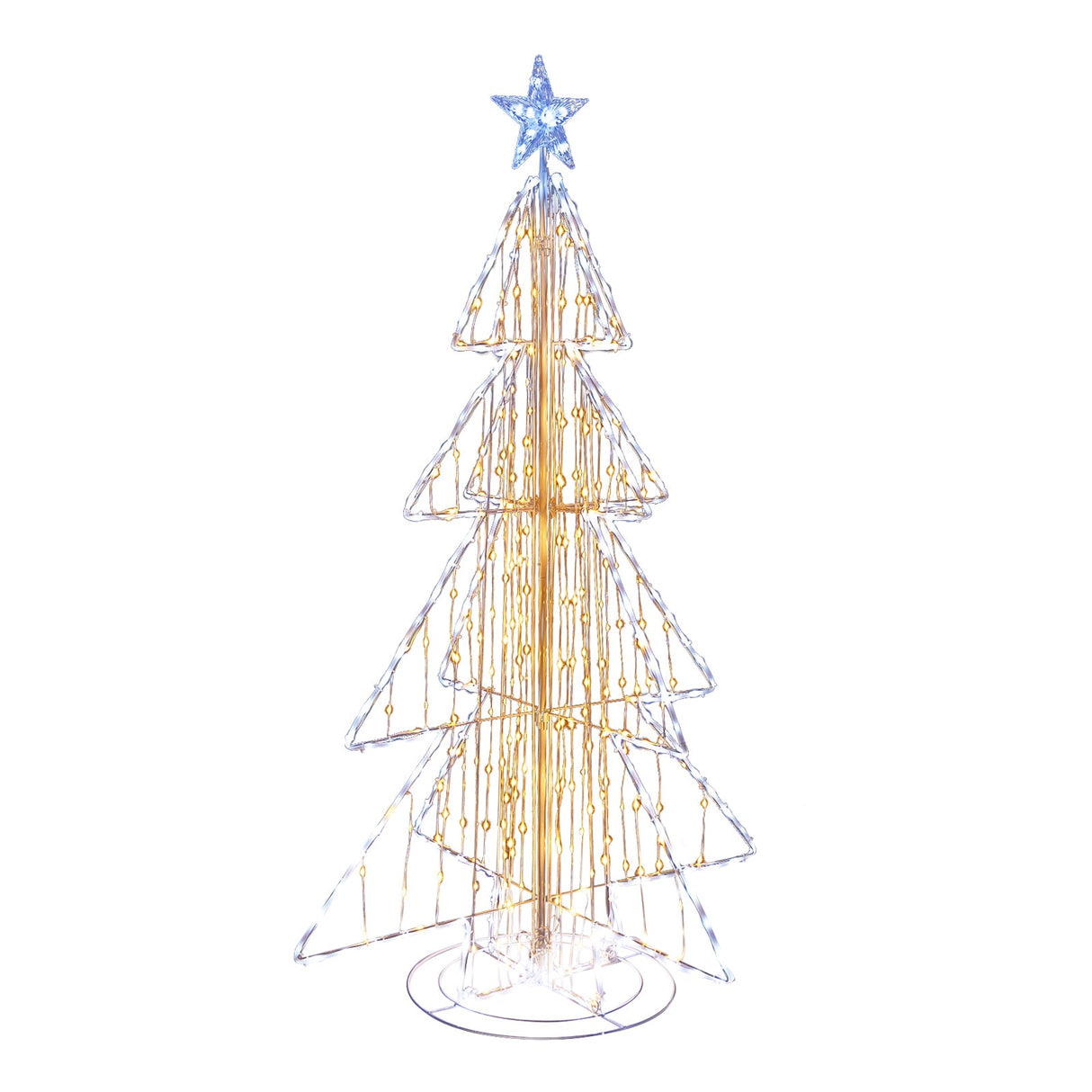 Árbol de Navidad Animado de 5 Pies con Luces LED Cálidas y Frías