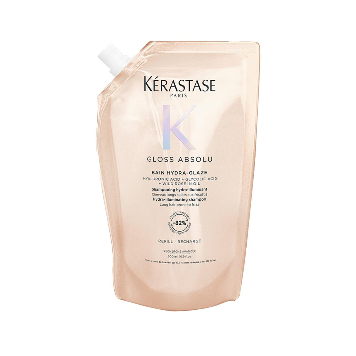 Kerastase Gloss Absolu: Hydrating & Anti-Frizz Shampoo for Long Hair - Refillable, Shiny & Smooth Hair, 500ml