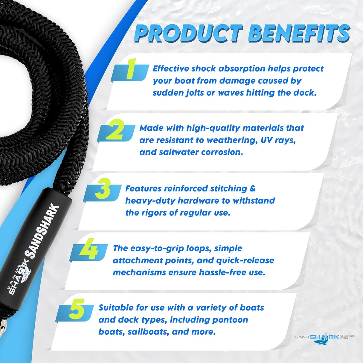 6-9 ft Bungee Dock Line - The Ultimate Docking Solution for Your Watercraft