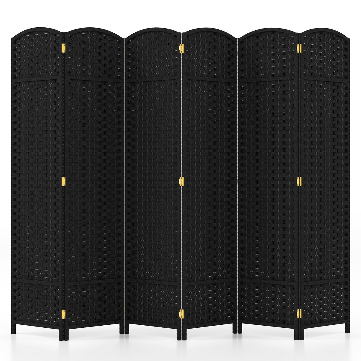 6-Panel Room Divider 5.6 FT Tall Folding Privacy Screen with Hand-woven Texture