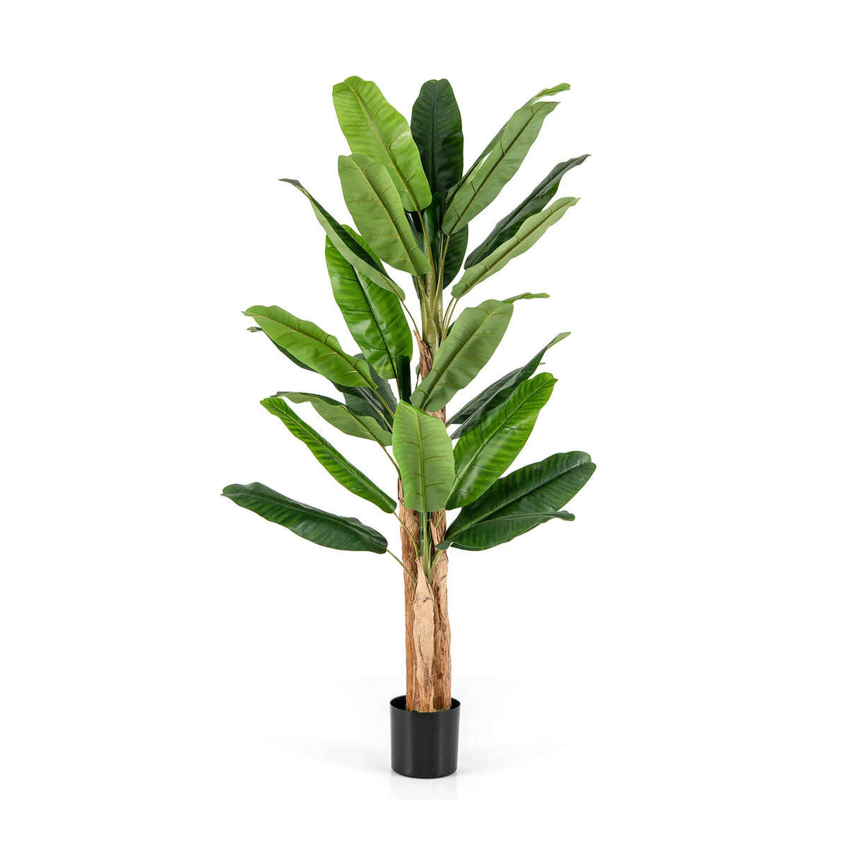Árbol de plátano artificial de 5.5/6.5 pies de alto con 10/27 hojas grandes