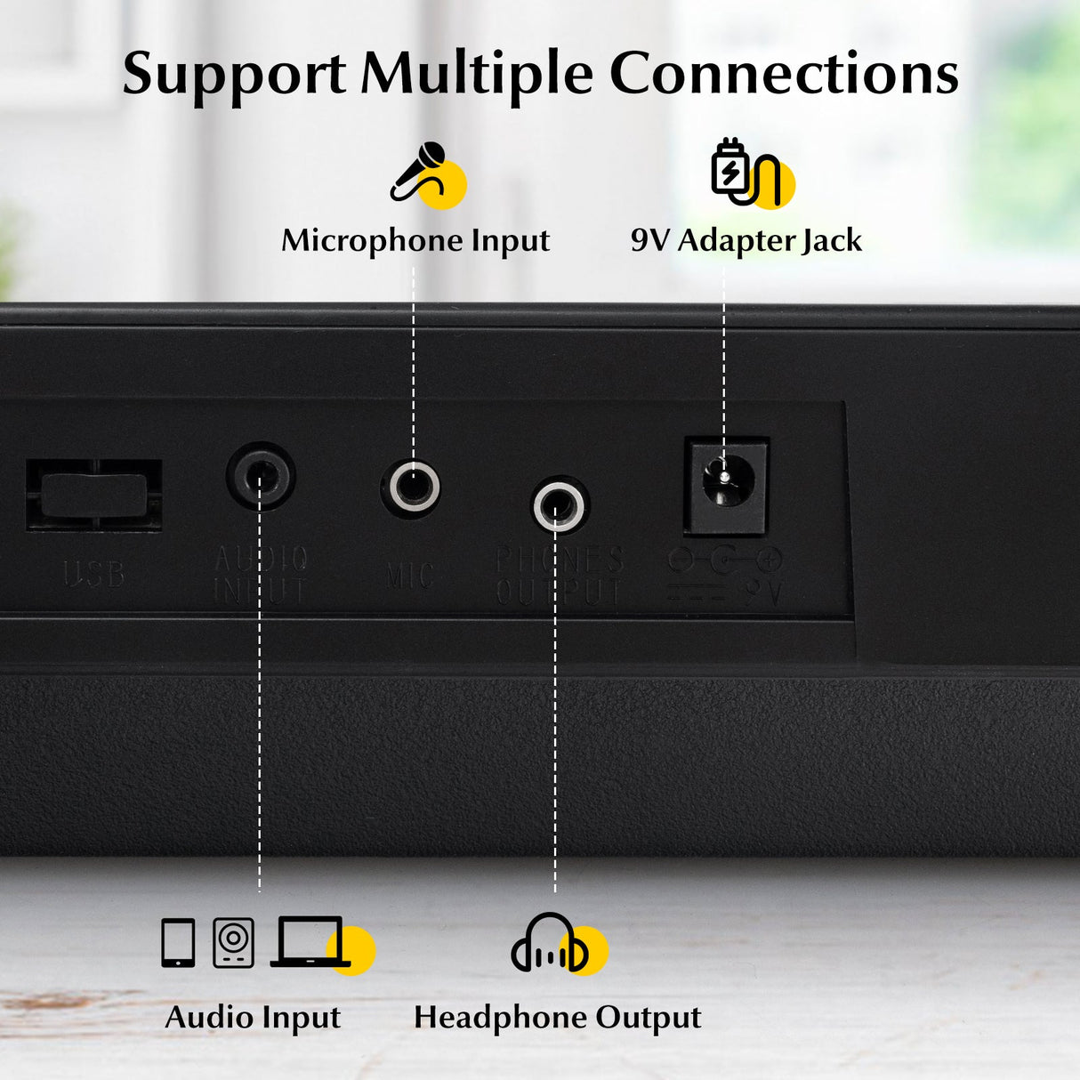 Teclado electrónico de 61 teclas con 3 modos de enseñanza, pantalla LED y teclado dual