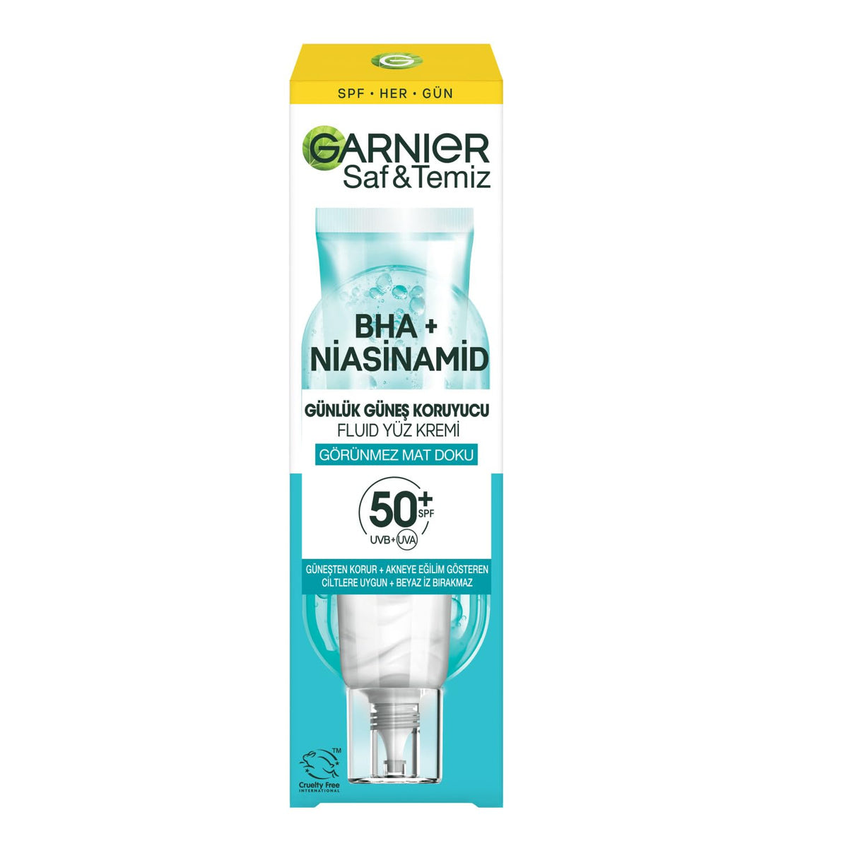 Garnier Daily Sunscreen Face Cream SPF 50+ - Non-comedogenic, Fragrance-free, BHA and Niacinamide for Acne-prone Skin