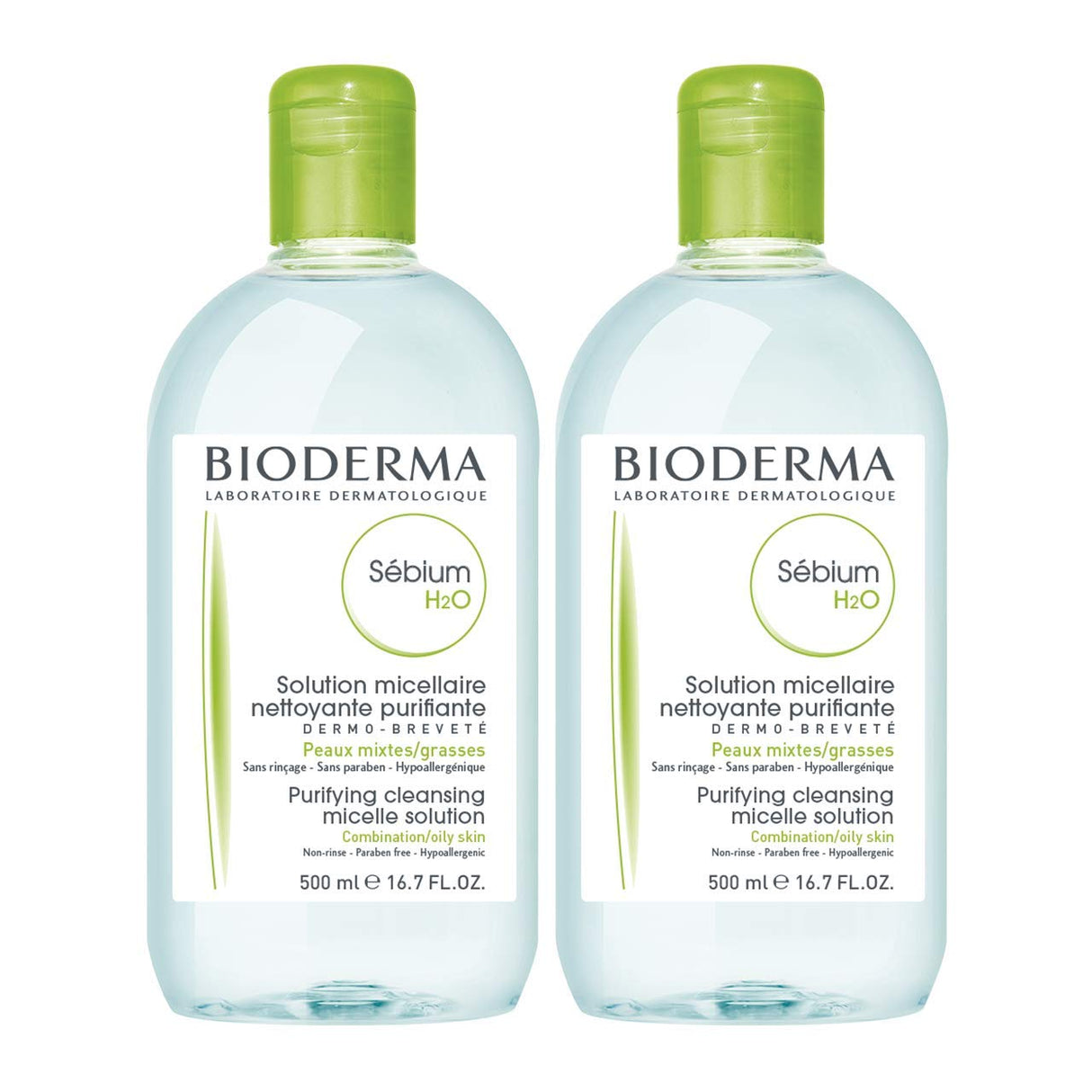 Bioderma Sebium Skincare Set for Oily Skin - Gentle Cleansing & Non-Comedogenic - Sebium H2O & Foaming Gel