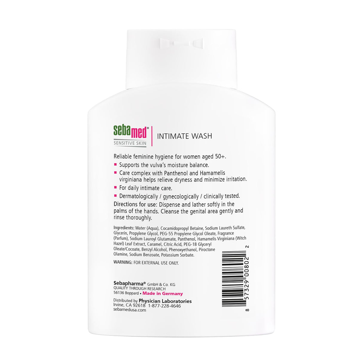 Sebamed Feminine Intimate Wash Menopause - 200ml, Gentle Hygiene for Dryness Relief