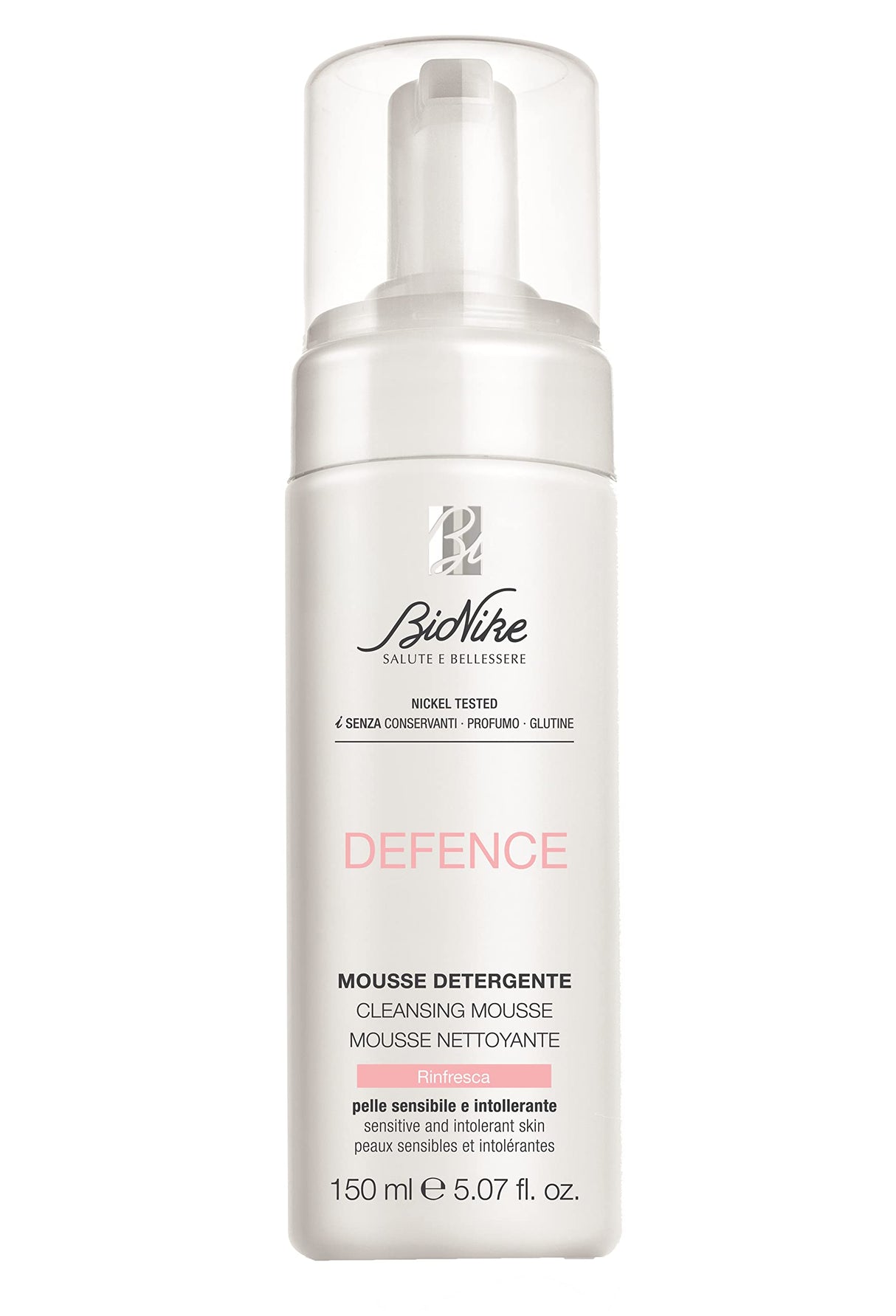 BioNike Defence Cleansing Mousse 150ml - Gentle Face Cleanser for Sensitive Skin, Makeup Remover