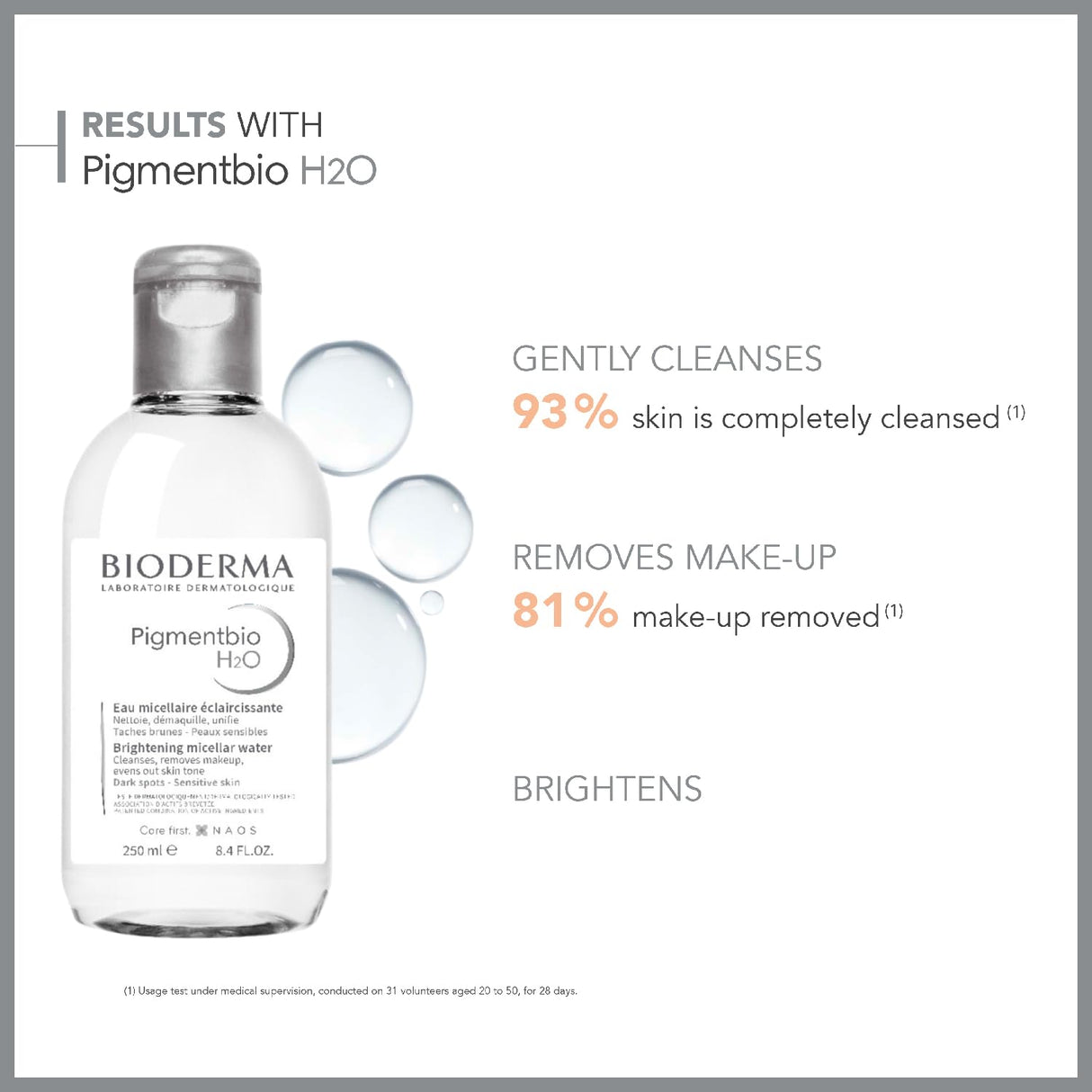 Bioderma Pigmentbio H2O Micellar Makeup Remover for Sensitive Skin - 8.45 fl oz Gentle Skincare