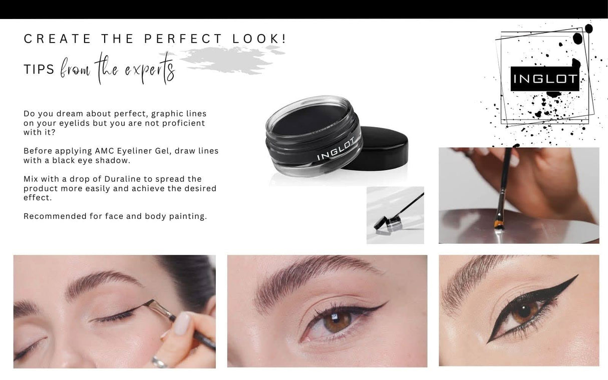 INGLOT AMC Eyeliner Gel Bundle - GEL 77 + GEL 90 + 30T Brush