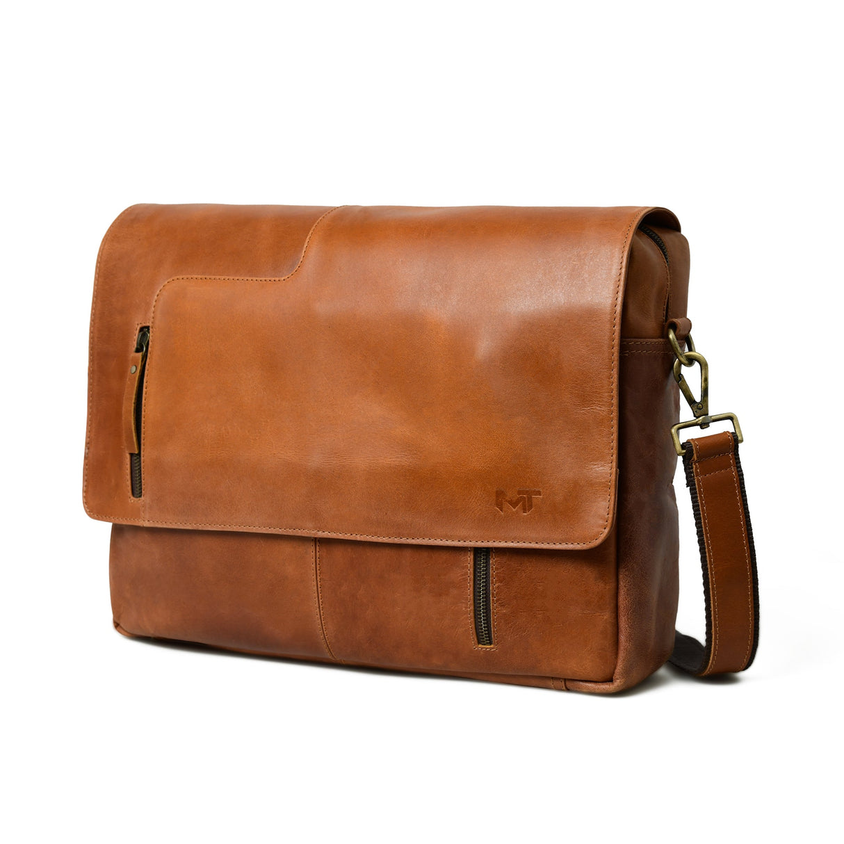 Bolso cruzado Wilson de cuero color camel