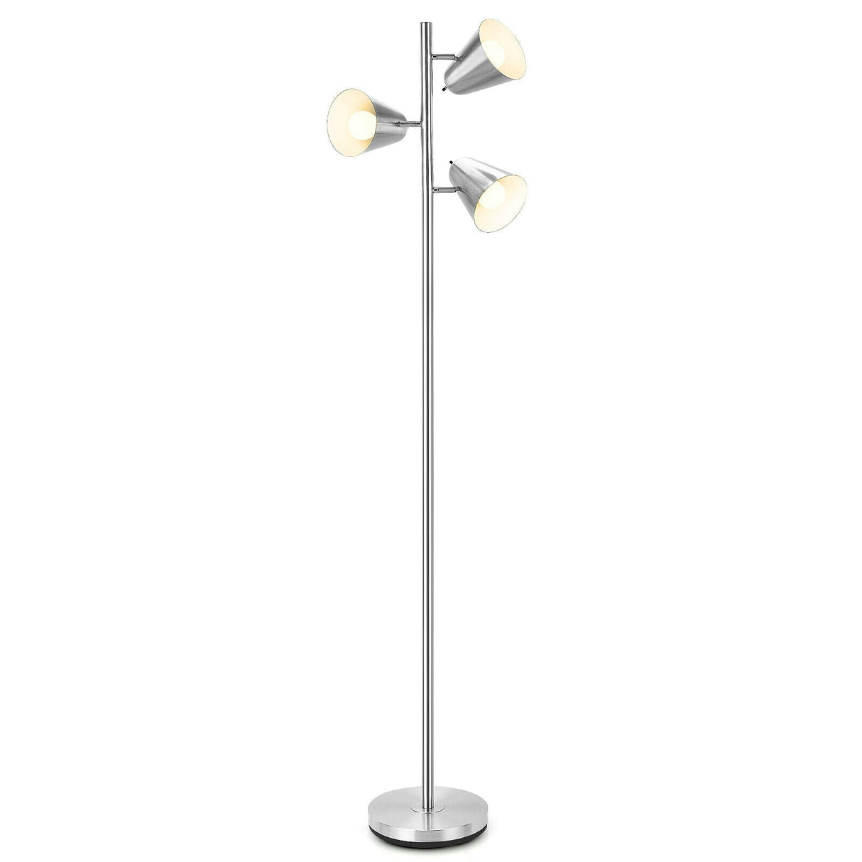 Lámpara de pie LED de 3 luces de 64 pulgadas, luz de lectura para sala de estar o dormitorio
