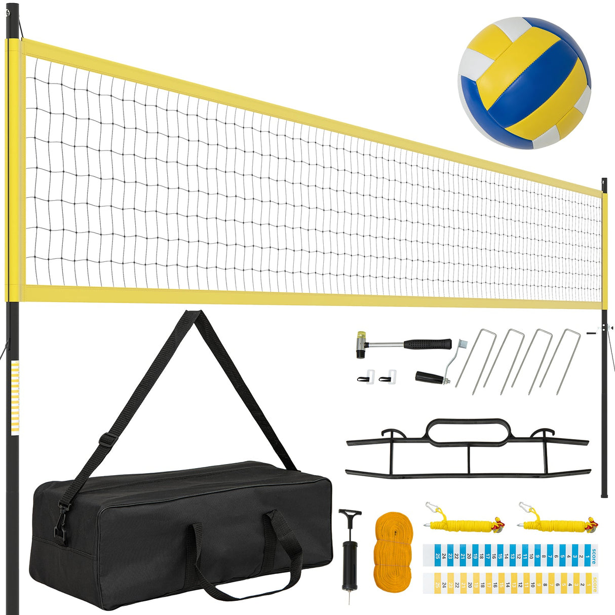 Juego de red de voleibol portátil para exteriores Sistema de red de voleibol de servicio pesado