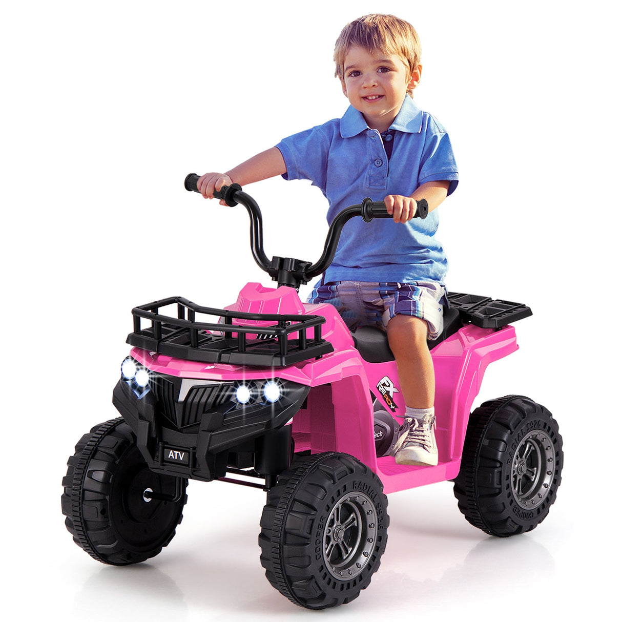 Todoterreno eléctrico de 6 V para niños con faros LED y reproductor de MP3