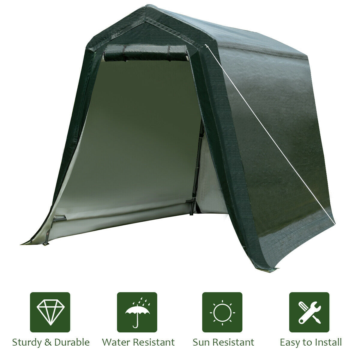 Cochera Exterior con Paredes Laterales y Cubierta Impermeable Antidesgarro