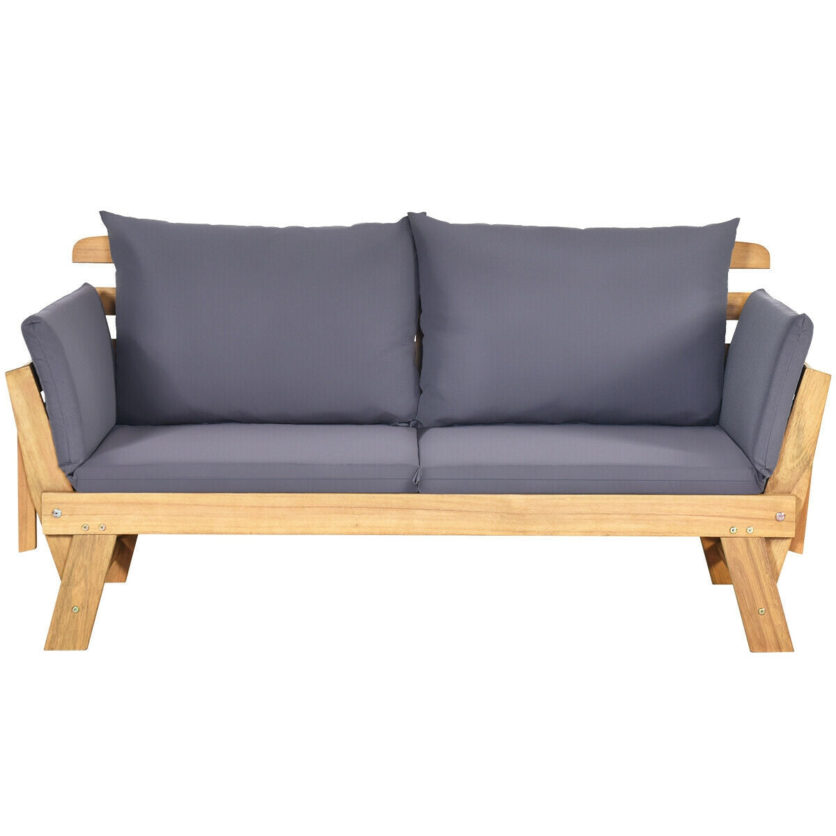 Sofá cama convertible para patio con cojín grueso