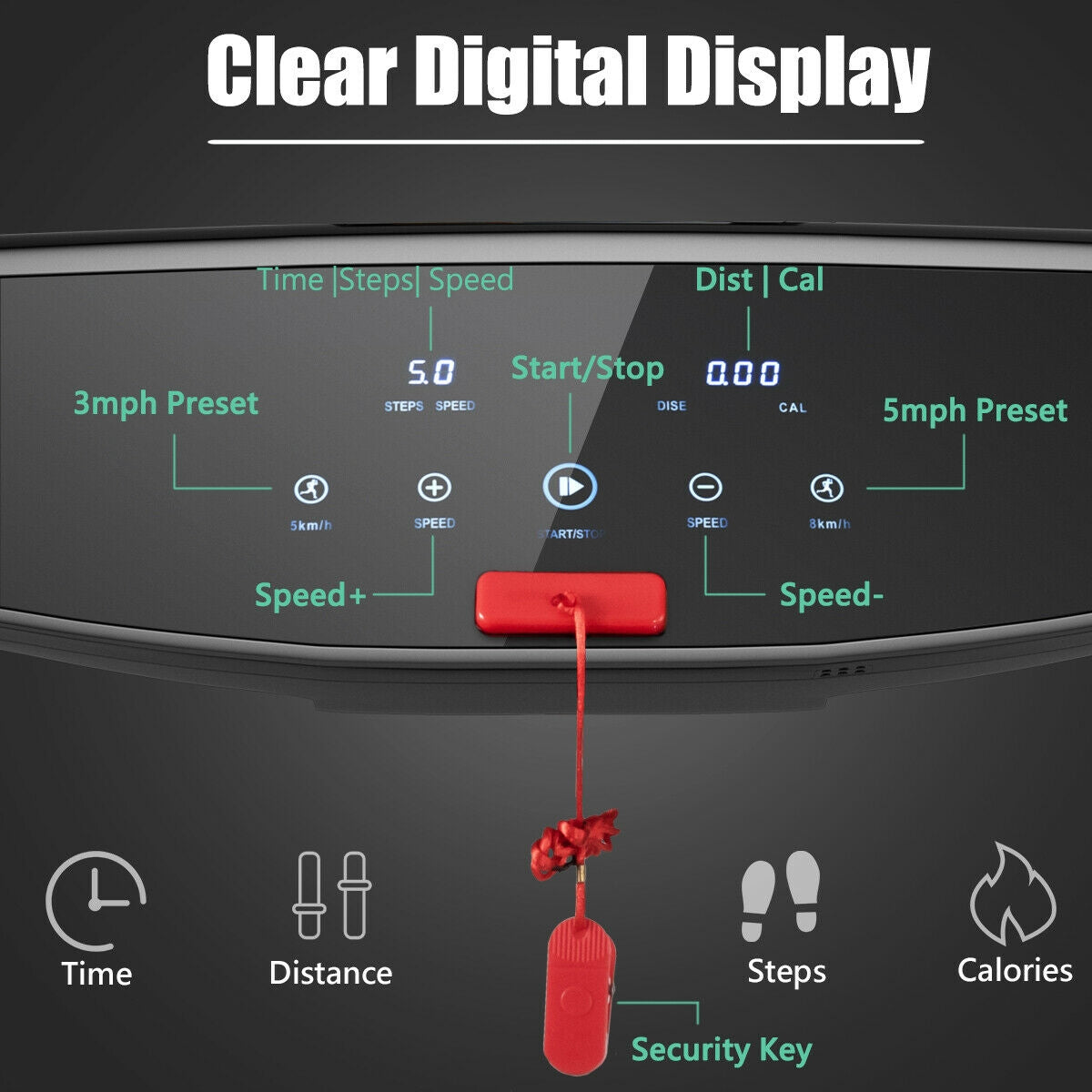 Cinta de correr eléctrica plegable de 3 HP con altavoz Bluetooth