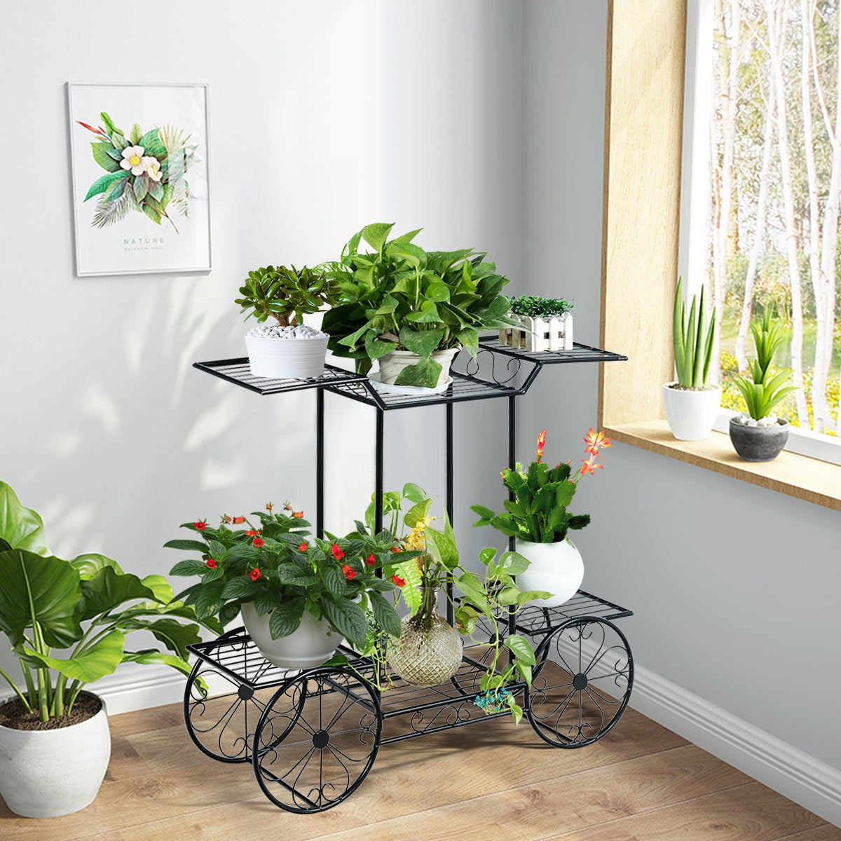 Estantería de 6 niveles para macetas y plantas de jardín