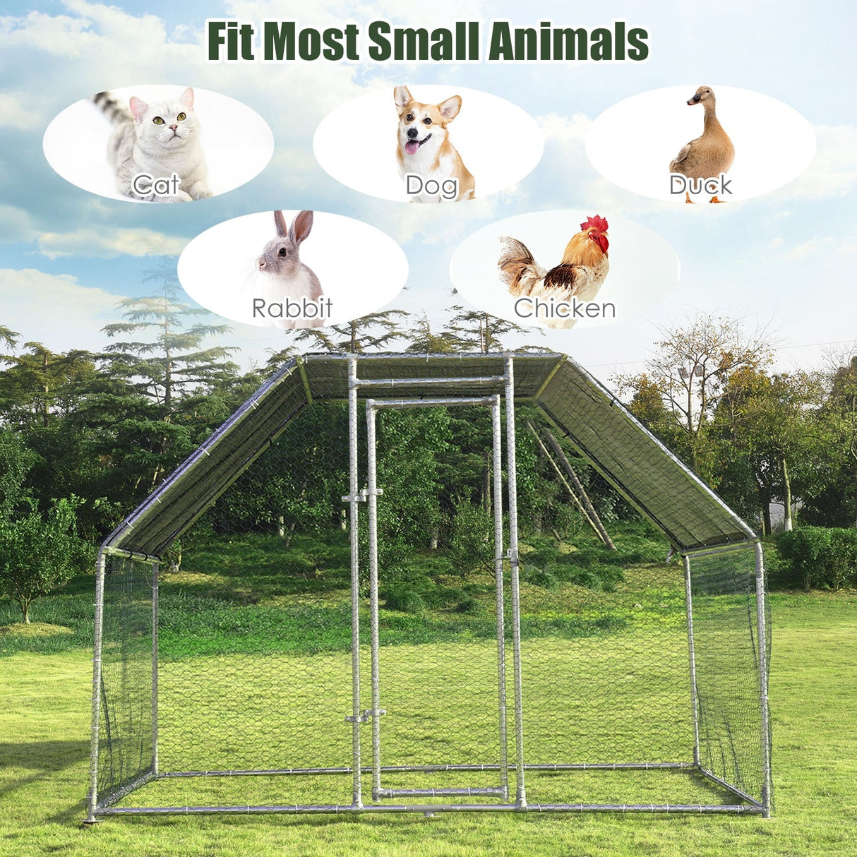 Corral Grande para Gallinas de 9.5 x 6.5 Pies
