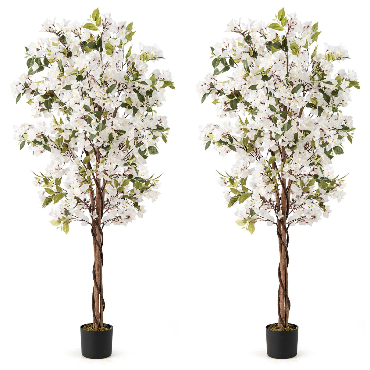6 Feet Artificial Bougainvillea Tree with 910 White Flowers