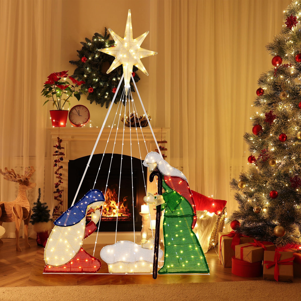 Pesebre Iluminado de 6 Pies con 240 Luces LED