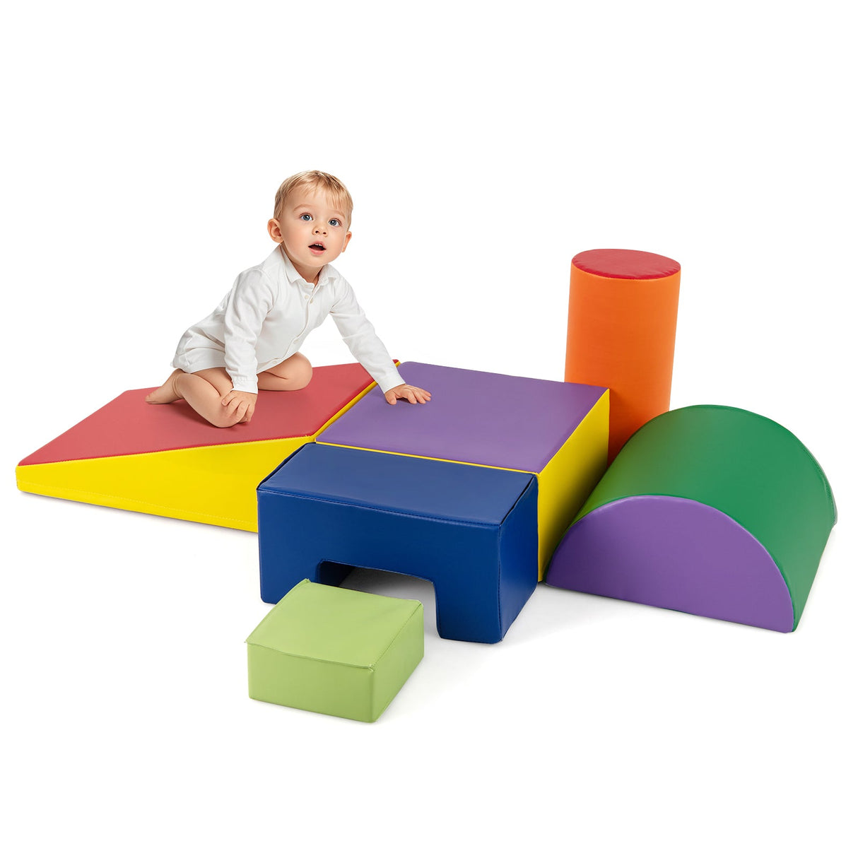 6 piezas de bloques de espuma para escalar, juego de actividades de gateo y escalada para interiores con rectángulos