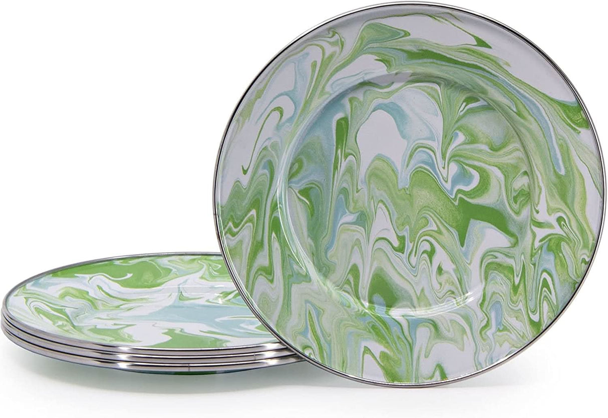 Golden Rabbit Enamelware Modern Monet Sandwich Plates - Set of 4