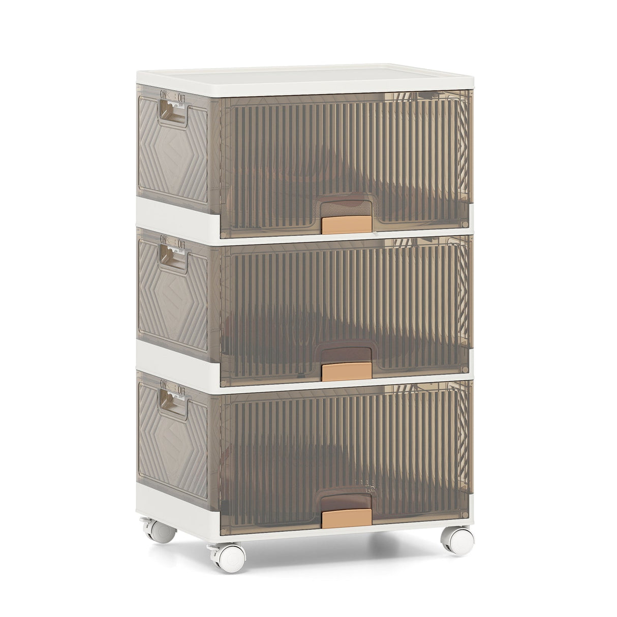 Contenedores de almacenamiento apilables de 3/4/5/6 cubos con ruedas desmontables