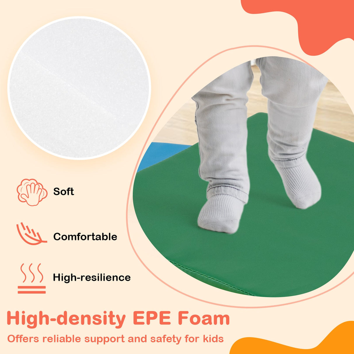 7 piezas de juguetes de escalada para niños pequeños con espuma EPE y cuero de PU extraíble