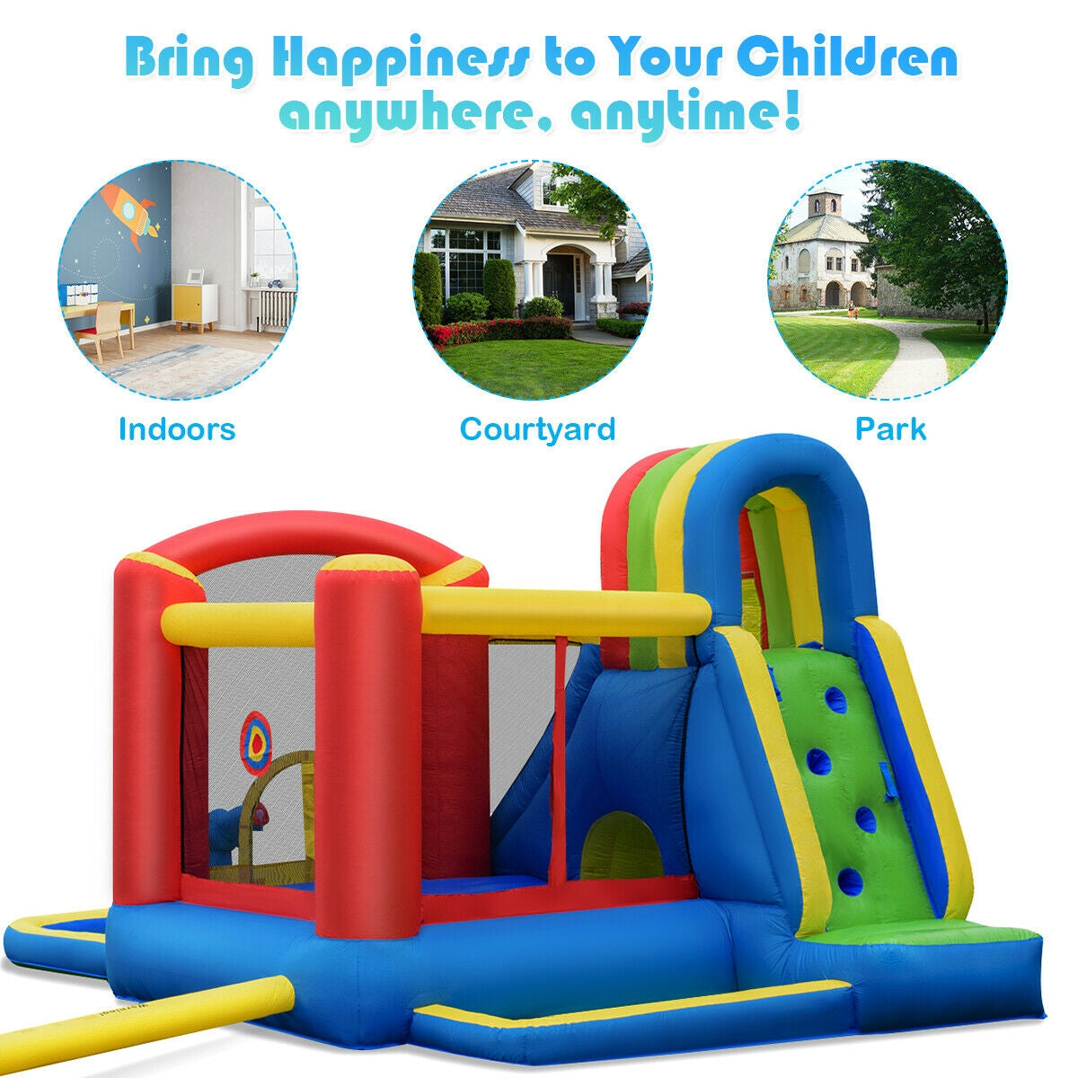 Castillo hinchable infantil con soplador