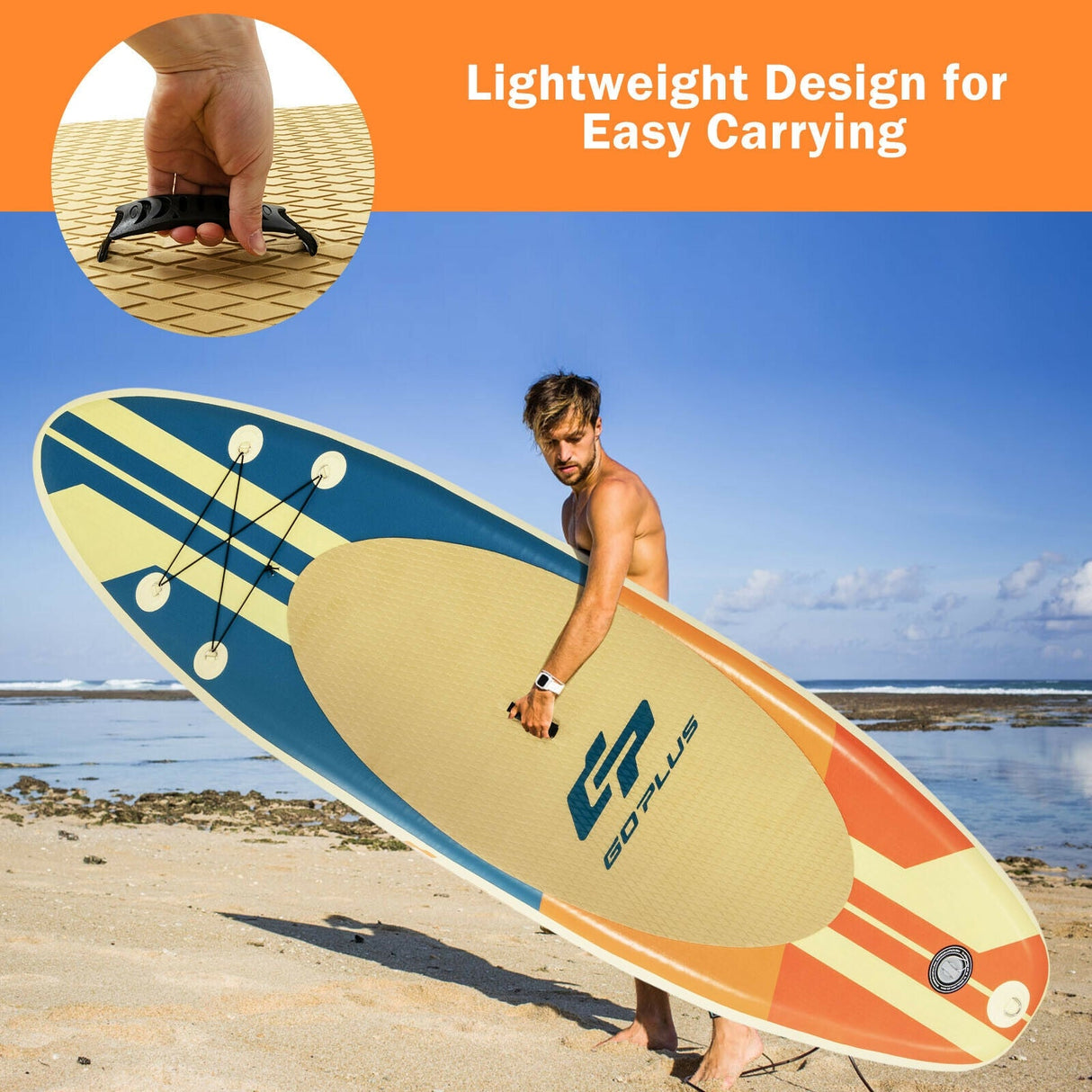 Tabla de paddle surf inflable con mochila, remo de aluminio y bomba manual